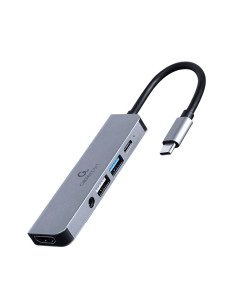 Gembird A-CM-COMBO5-02 base para portátil y replicador de puertos Alámbrico USB 3.2 Gen 1 (3.1 Gen 1) Type-C Plata