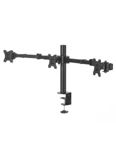 Hama | Soporte para 3 Monitores de 13" a 27" (VESA 75x75-100x100, Inclinación +25° -25°, Giro 180°, hasta 7kg, Ajustable en