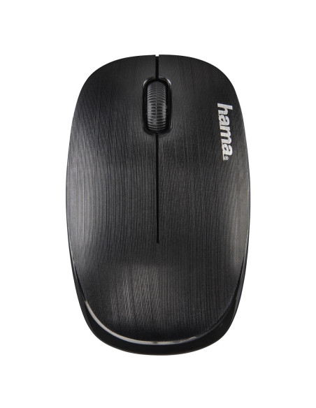 Hama | Ratón MW-110 Negro (Ratón óptico inalámbrico y compacto con nano receptor, para diestros y zurdos), color negro.