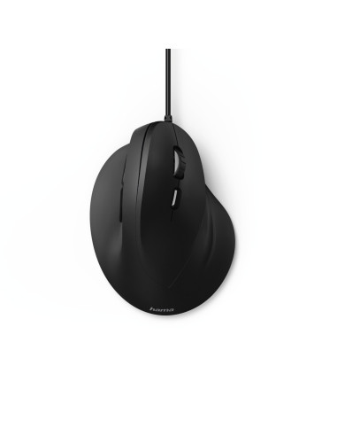 Hama | Ratón EMC-500 con cable, ratón ergonómico, hasta 1800 ppp, 6 botones, color Negro