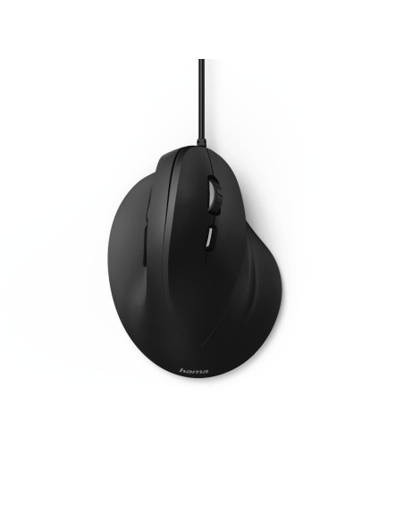 Hama | Ratón EMC-500 con cable, ratón ergonómico, hasta 1800 ppp, 6 botones, color Negro