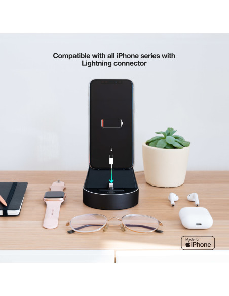 TooQ Base de Carga para Apple Watch y iPhone, Negro