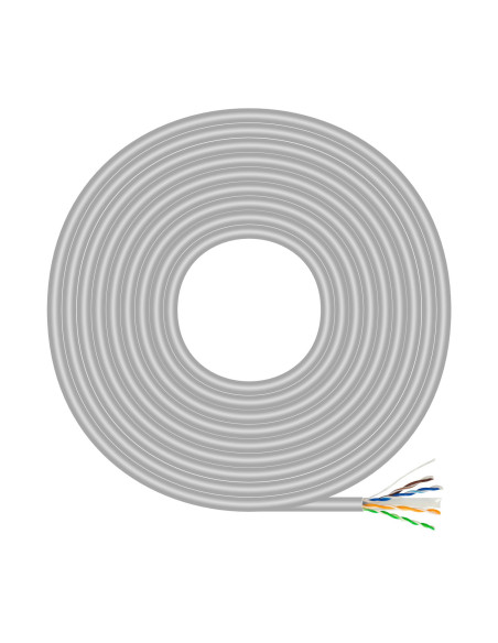 AISENS Cable de Red RJ45 Cat.6 UTP Rigido AWG23 CCA (aleacion), Gris, 100 m