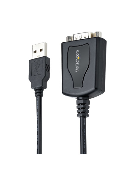 StarTech.com Cable de 91cm USB a Serie con Retención de Puerto COM, Conversor DB9 RS232 Macho a USB, Adaptador USB a Serie para
