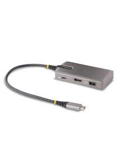 StarTech.com Adaptador Multipuertos USB-C - Docking Station USB Tipo C HDMI 4K60 - Hub Ladrón USB 3.0 de 3 Puertos - Entrega de 2