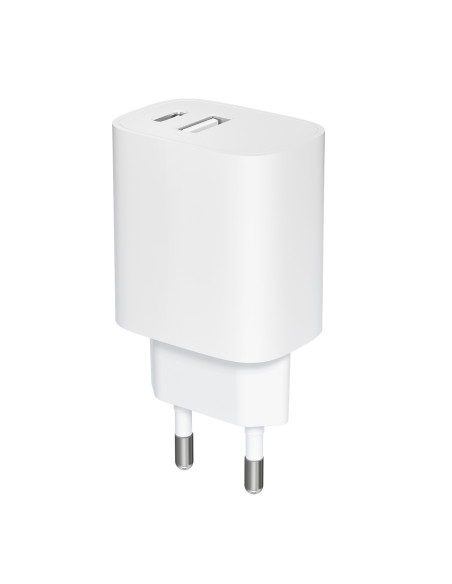 Leotec Cargador 20W 1xUSB-C PD + 1x USB-A Blanco