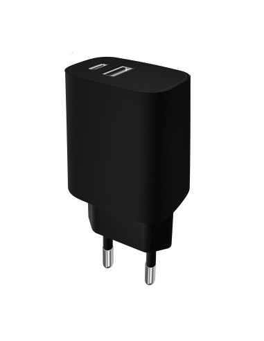 Leotec Cargador 20W 1xUSB-C PD + 1x USB-A Negro