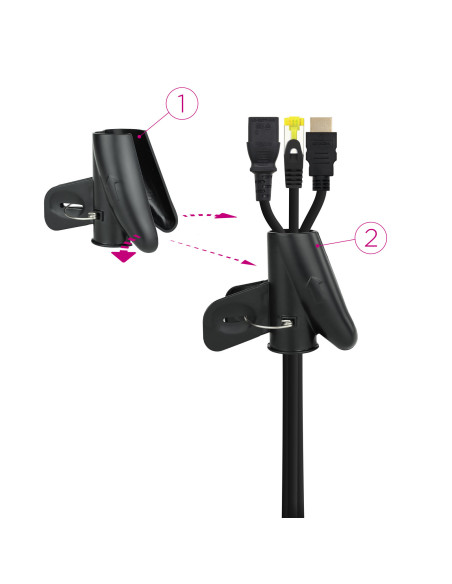 Nanocable Organizador de Cables Flexible 25 mm, Negro, 2 m