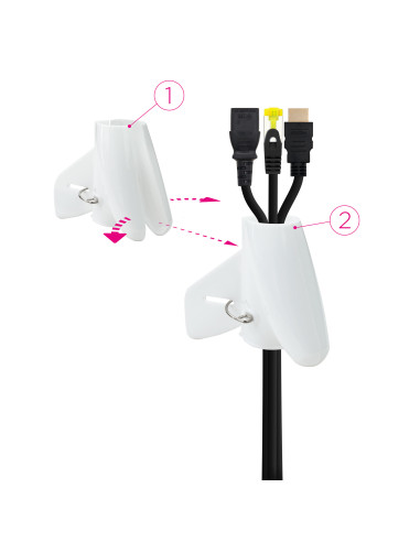 Nanocable Organizador de Cables Flexible 25 mm, Blanco, 1 m