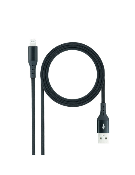 Nanocable Cable Lightning a USB 2.0, Lightning M -USB A M, Negro, 1 m