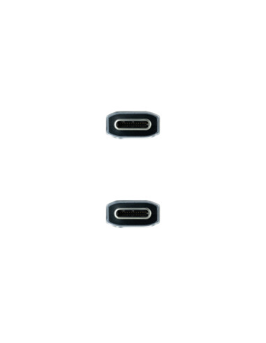 Nanocable Cable USB 3.1 Gen2 10Gbps 5A, 4K 60Hz, USB-C M-USB-C M, Gris Negro, 2 m