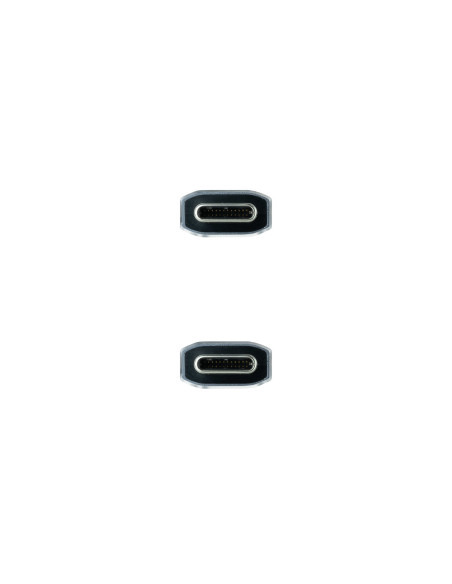 Nanocable Cable USB 3.1 Gen2 10Gbps 5A, 4K 60Hz, USB-C M-USB-C M, Gris Negro, 0.5 m