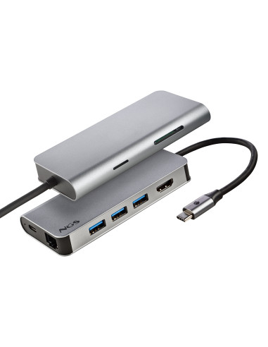 NGS WONDER DOCK 8 USB 2.0 Type-C Plata