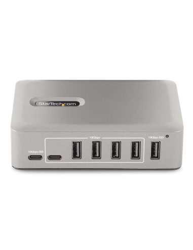 StarTech.com Hub Concentrador USB-C de 10 Puertos - 8x USB-A 2x USB-C - con Fuente de 65W - USB 3.1 10Gbps - Ladrón USB Tipo C