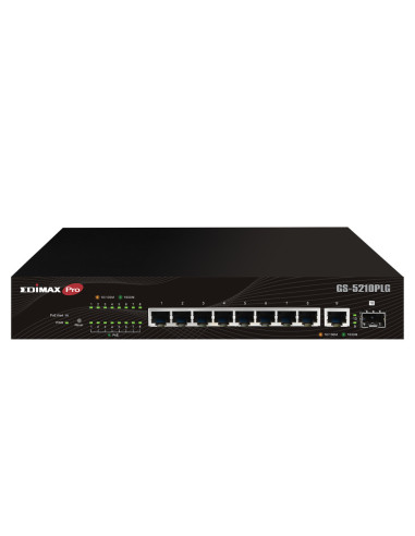 Edimax Switch GS-5210PLG Gestionado Gigabit Ethernet (10 100 1000) Energía sobre Ethernet (PoE) Negro