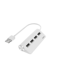 Hama | USB HUB con 4 Puertos (Concentrador USB con rápida Transferencia de Datos, Adaptador multipuertos USB. 4 en 1), Color
