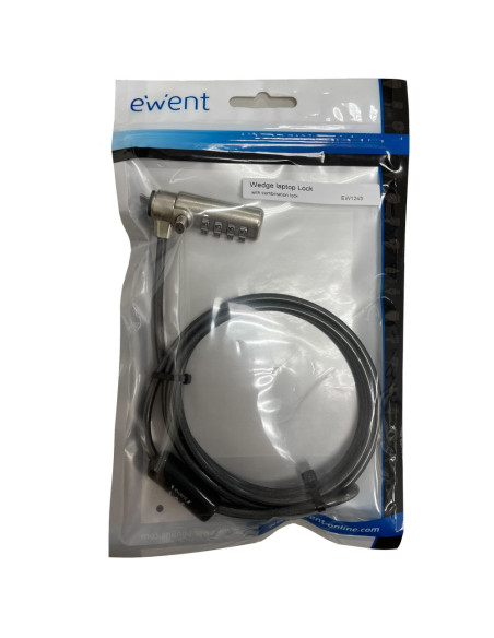 Ewent EW1243 cable antirrobo Negro, Zinc 1,5 m