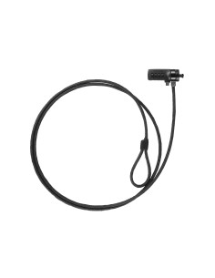 TooQ Cable de Seguridad con Combinación para Portátiles 1.5 metros, Color Gris Oscuro