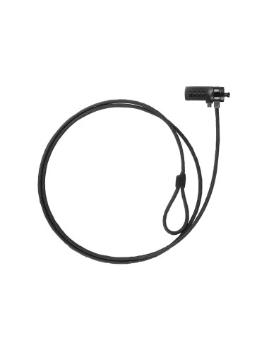 TooQ Cable de Seguridad con Combinación para Portátiles 1.5 metros, Color Gris Oscuro
