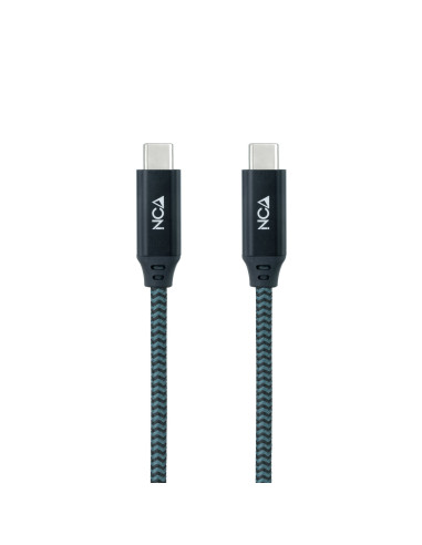 Nanocable Cable USB 3.2 Gen2x2 20Gbps 5A 100W 4K 60Hz USB-C M-USB-C M, Gris Negro, 2 m