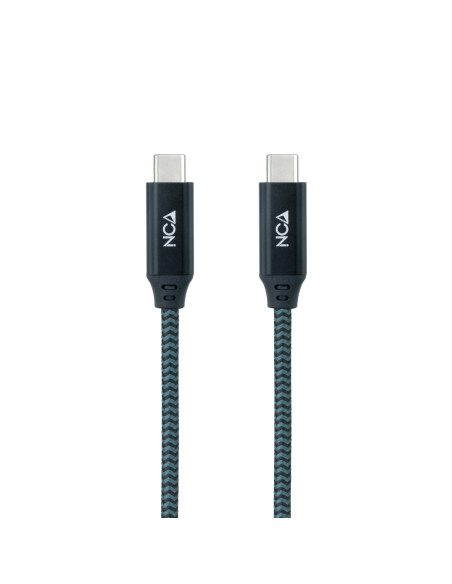 Nanocable Cable USB 3.2 Gen2x2 20Gbps 5A 100W 4K 60Hz USB-C M-USB-C M, Gris Negro, 2 m