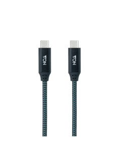 Nanocable Cable USB 3.2 Gen2x2 20Gbps 5A 100W 4K 60Hz USB-C M-USB-C M, Gris Negro, 1.5 m 2