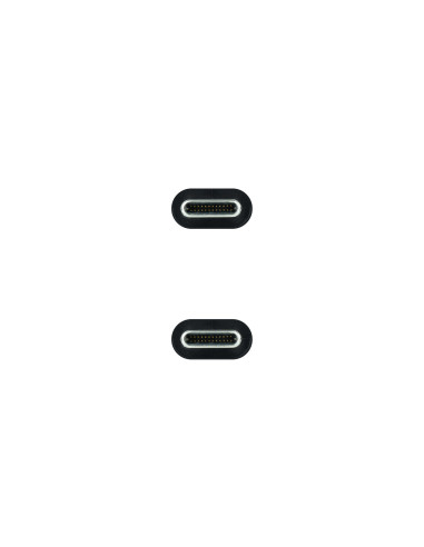 Nanocable Cable USB 3.2 Gen2x2 20Gbps 5A 100W 4K 60Hz USB-C M-USB-C M, Gris Negro, 0.5 m
