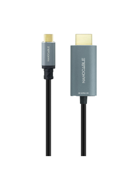 Nanocable Cable Conversor USB-C a HDMI 2.1 8K@60HZ 1.8m, Negro