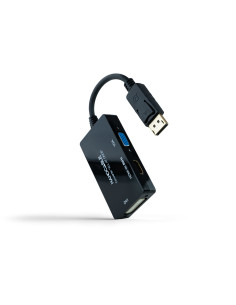 Nanocable Conversor DISPLAYPORT a HDMI DVI VGA, 20 cm, Negro