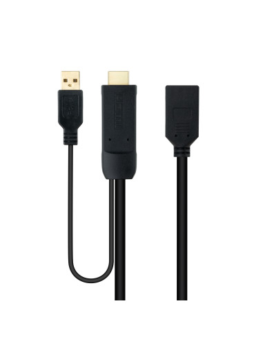Nanocable Conversor HDMI 2.0 a DisplayPort V1.2 Negro, 20 cm