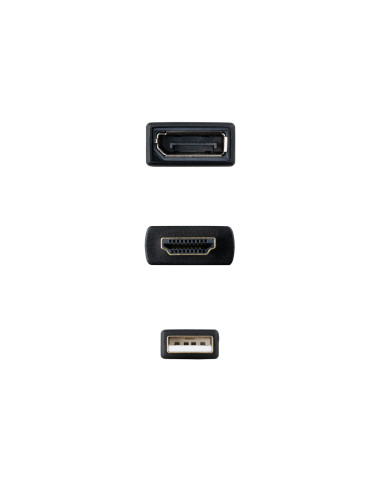 Nanocable Conversor HDMI 2.0 a DisplayPort V1.2 Negro, 20 cm
