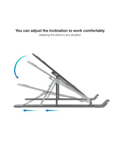 TooQ Soporte Elevador para Portátiles, Tablets, Móviles y Libros, Gris 2