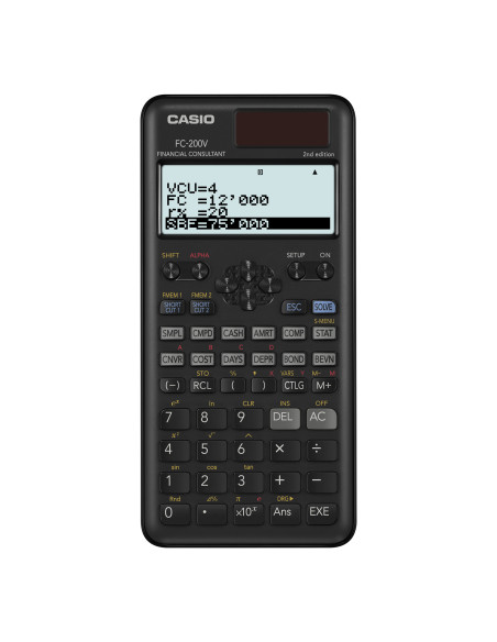 Casio FC-200V-2 calculadora Escritorio Calculadora financiera Negro