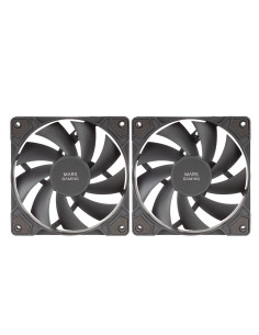 Mars Gaming MF-PROX2 Negro, Kit 2 Ventiladores 120mm, Sistema Anti-vibraciones, Ultra-silenciosos, Doble Conexión 3PIN + 4PIN 2