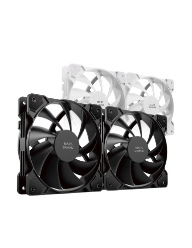 Mars Gaming MF-PROX2 Negro, Kit 2 Ventiladores 120mm, Sistema Anti-vibraciones, Ultra-silenciosos, Doble Conexión 3PIN + 4PIN