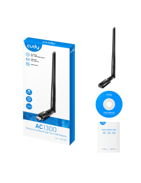 Cudy WU1400 adaptador y tarjeta de red WLAN 867 Mbit s