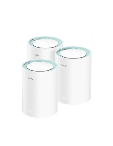 Cudy M1300 3-PACK sistema Wi-Fi Mesh (Wi-Fi en malla) Doble banda (2,4 GHz   5 GHz) Wi-Fi 5 (802.11ac) Blanco 1 Interno