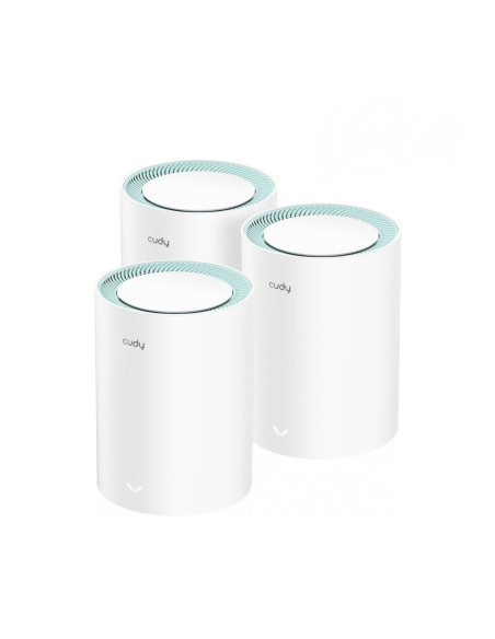 Cudy M1300 3-PACK sistema Wi-Fi Mesh (Wi-Fi en malla) Doble banda (2,4 GHz   5 GHz) Wi-Fi 5 (802.11ac) Blanco 1 Interno