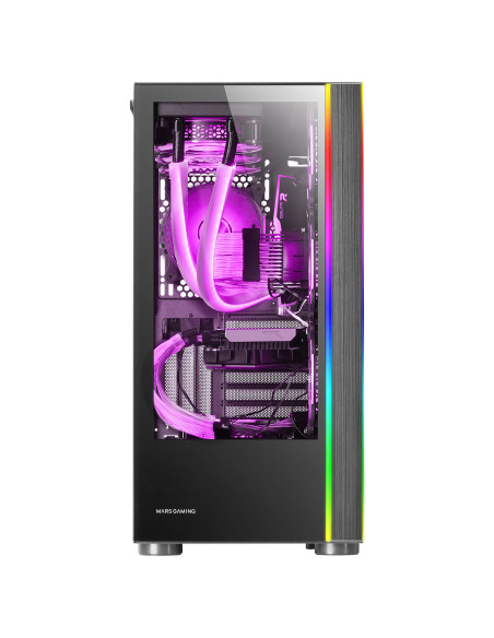 Mars Gaming MC-ULTRA, Torre Gaming Custom XXL E-ATX, Doble Tira LED ARGB, Doble Ventana Cristal Templado, Estructura Cámara