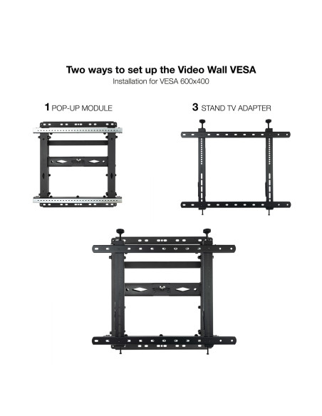 TooQ Soporte Video Wall de Pared para Pantalla 45"-70", Negro