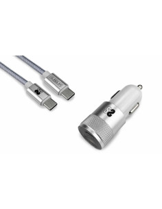 SUBBLIM SUBCHG-5CPD10 cargador de dispositivo móvil Smartphone Plata Encendedor de cigarrillos, USB Carga rápida Auto
