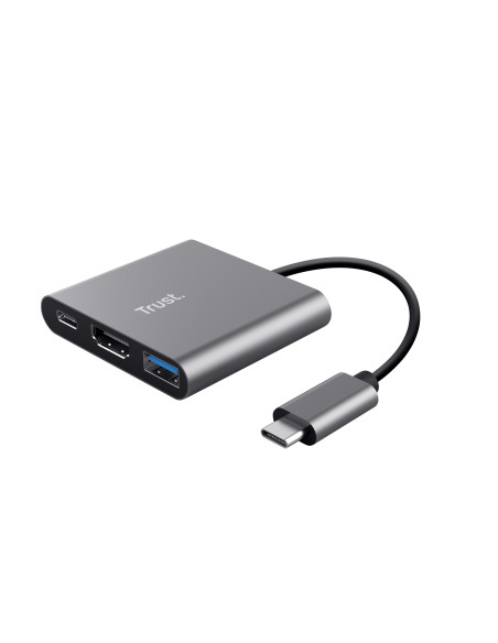 Trust Dalyx USB 3.2 Gen 1 (3.1 Gen 1) Type-C Aluminio, Negro