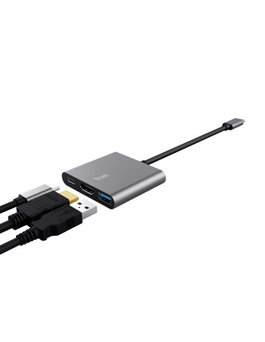 Trust Dalyx USB 3.2 Gen 1 (3.1 Gen 1) Type-C Aluminio, Negro