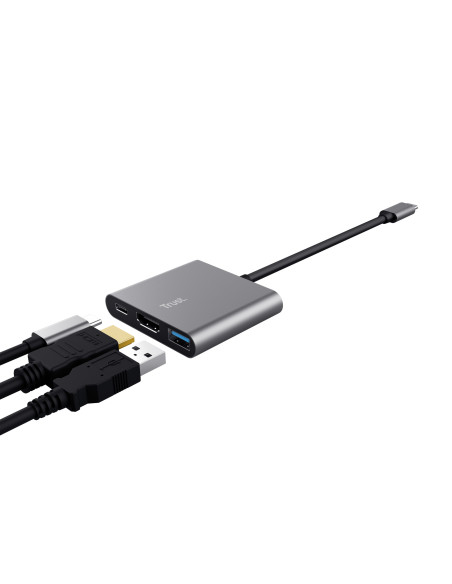 Trust Dalyx USB 3.2 Gen 1 (3.1 Gen 1) Type-C Aluminio, Negro