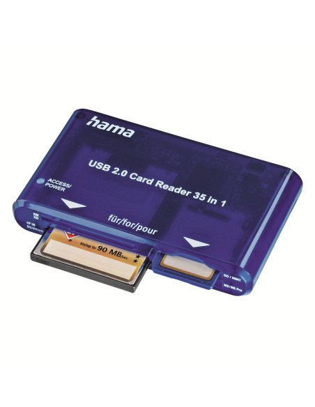 Hama | Lector universal USB 2.0, rápida transferencia, USB tipo A, color azul