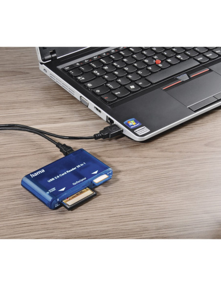 Hama | Lector universal USB 2.0, rápida transferencia, USB tipo A, color azul