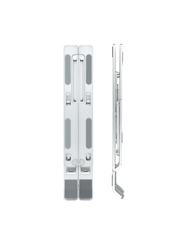 TooQ Soporte Elevador para Portátiles, Tablets, Móviles y Libros, Plata