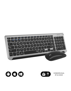 SUBBLIM Teclado con Ratón Bluetooth + 2.4G Combo Dual Prestige Extendido Gris Negro 2