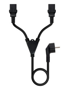Nanocable Cable de Alimentación CEE7 M a 2xC13 H, Negro, 1.8 m