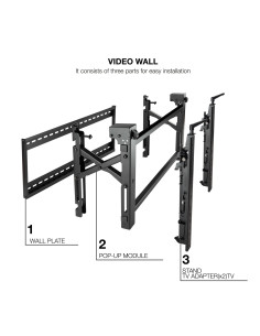 TooQ Soporte Video Wall de Pared para Pantalla 45”- 70”, Negro 2